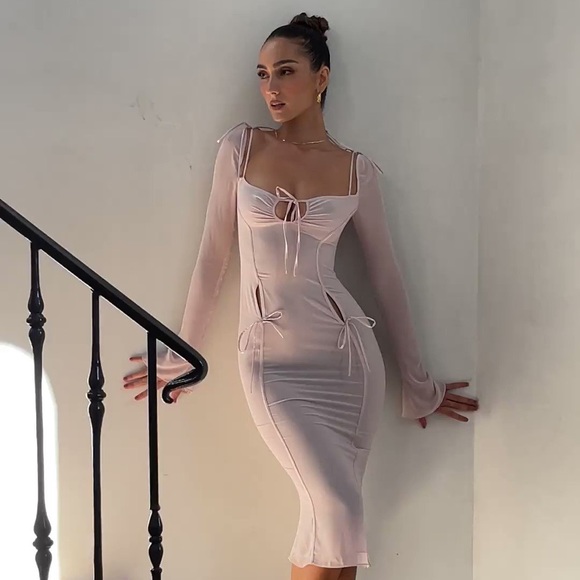 HOUSE OF CB 'Ophelia' Crystal Cutout Midi Dress NWOT - Picture 1 of 12